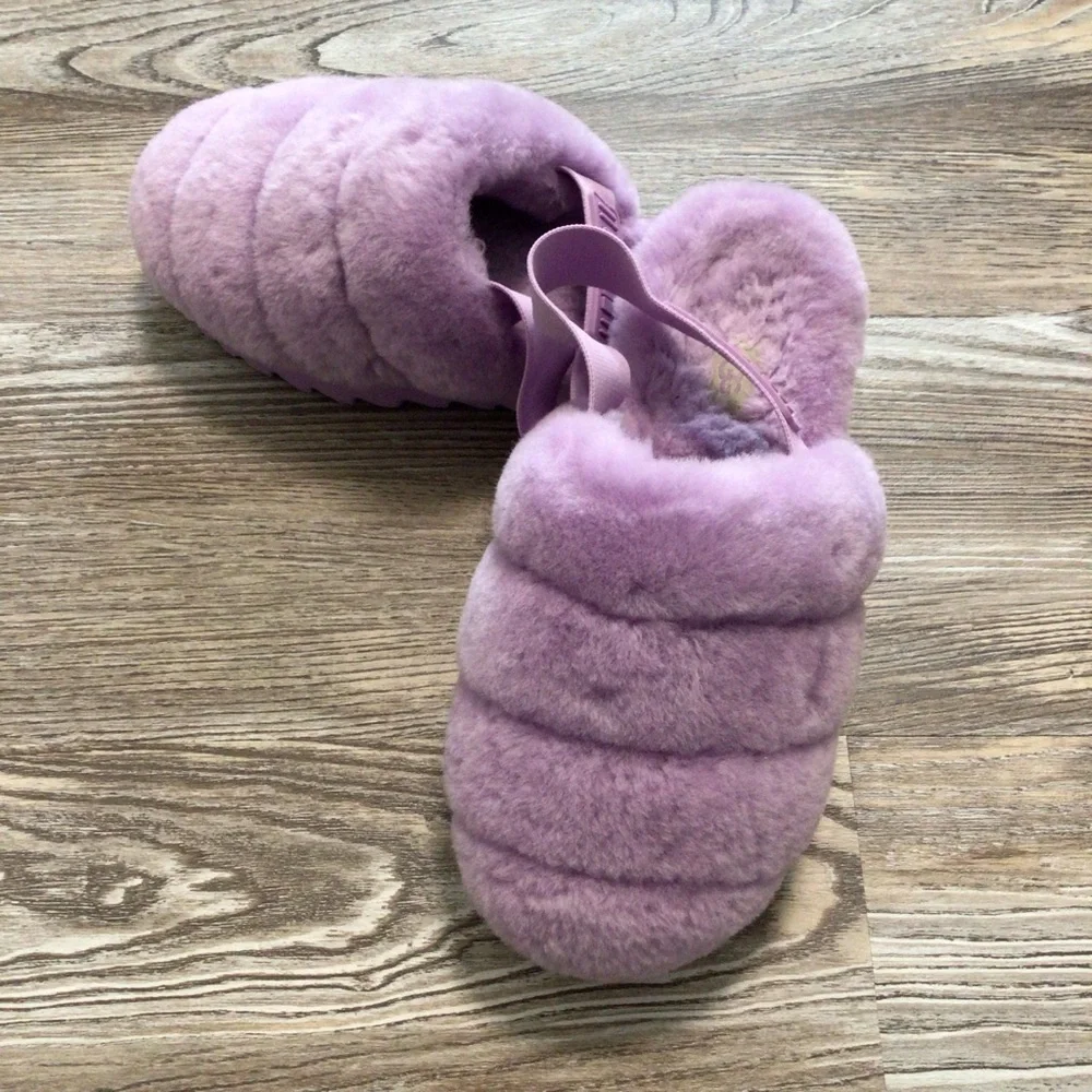 UGG Super Fluff Slipper Sandal Lilac Bloom 8 NWOT